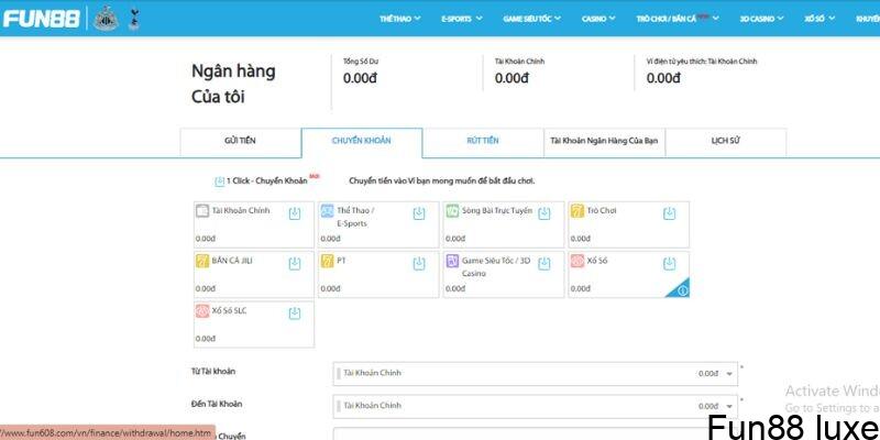 Proses transaksi deposit sederhana di FUN88
